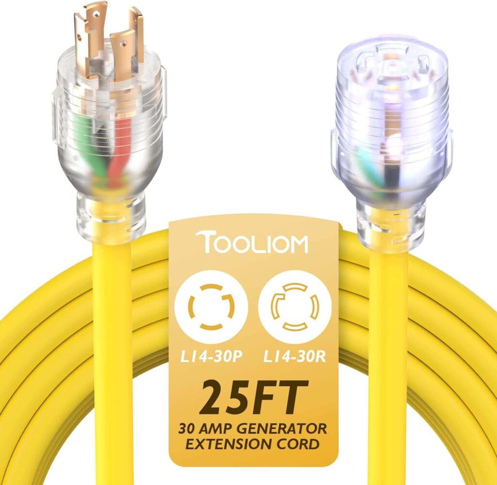 TOOLIOM L14-30P/L14-30R Generator Extension Cord
