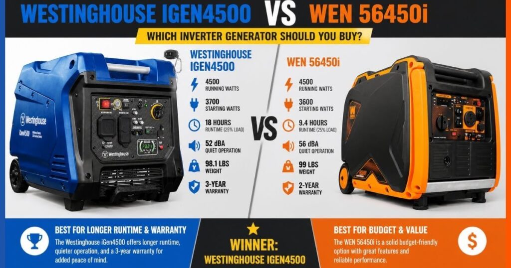 Westinghouse iGen4500 vs WEN 56450i