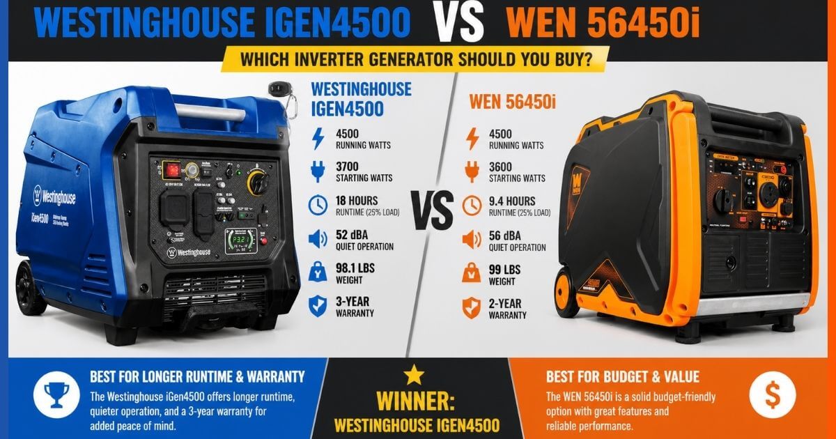 Westinghouse iGen4500 vs WEN 56450i